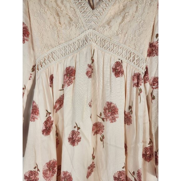 Alter'd State Womens Dress Delicate Floral Peach Boho Fairycore Y2K US/S - Picture 3 of 10